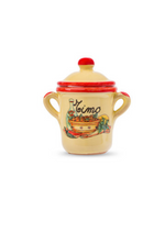 Ceramic pot containing dried thyme