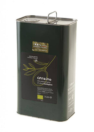 Organic Extra Virgin Olive Oil "Cenzino" 3 Litre Tin
