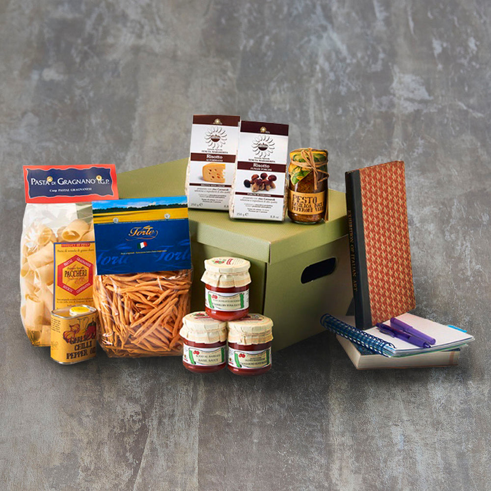 Vorrei Italian food hamper for students with pasta, sauces and risotto mixes