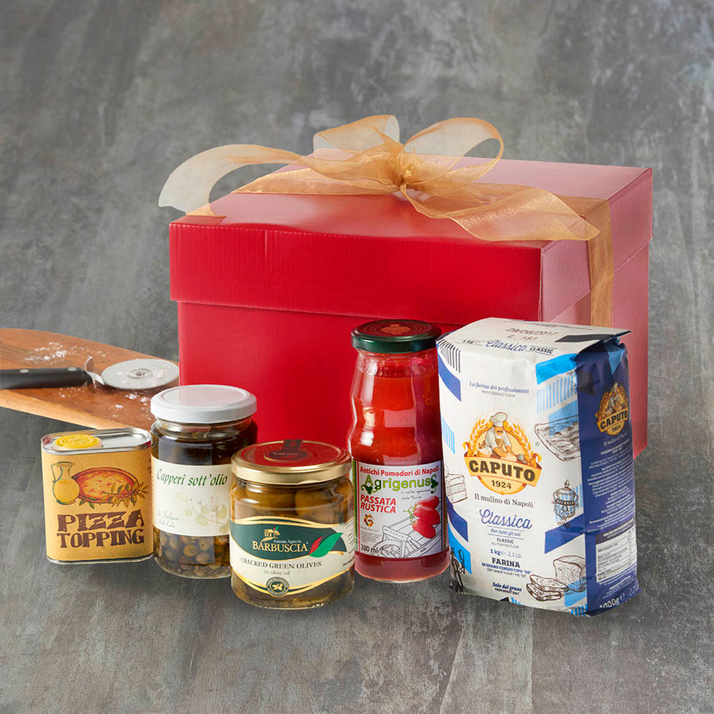 Vorrei Italian pizza kit hamper with pizza ingredients and recipe