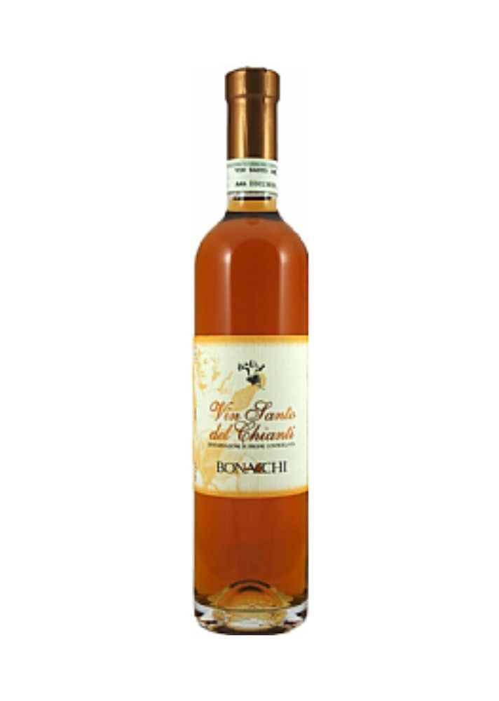 Bottle of Italian sweet wine vin santo from Tuscany